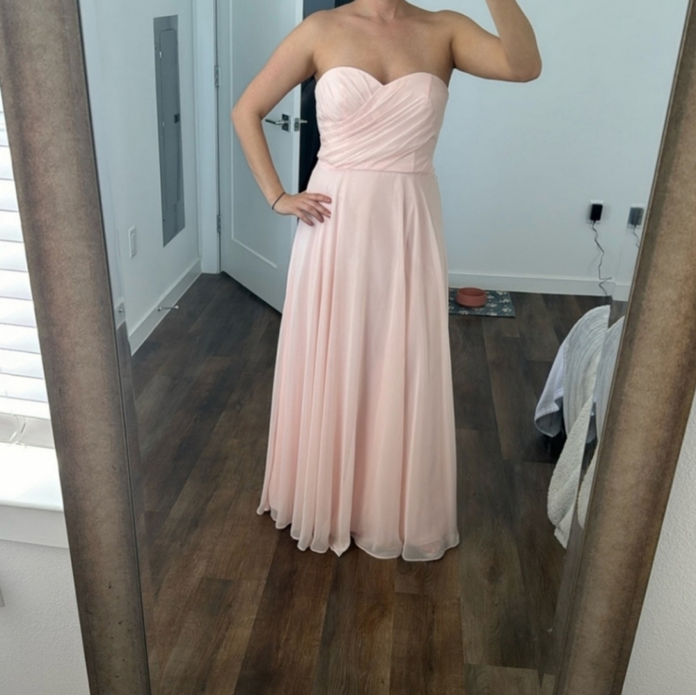 Elegant Pink Strapless Dress